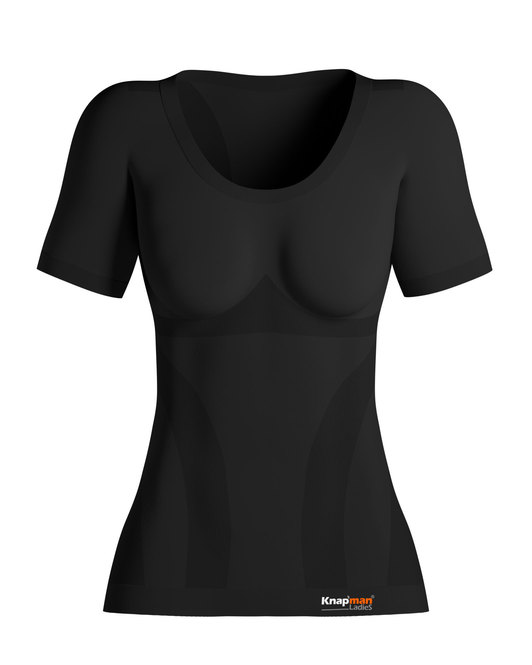 Knap'man Corrigerend Shapewear Shirt voor Vrouwen Zwart (Roundneck)