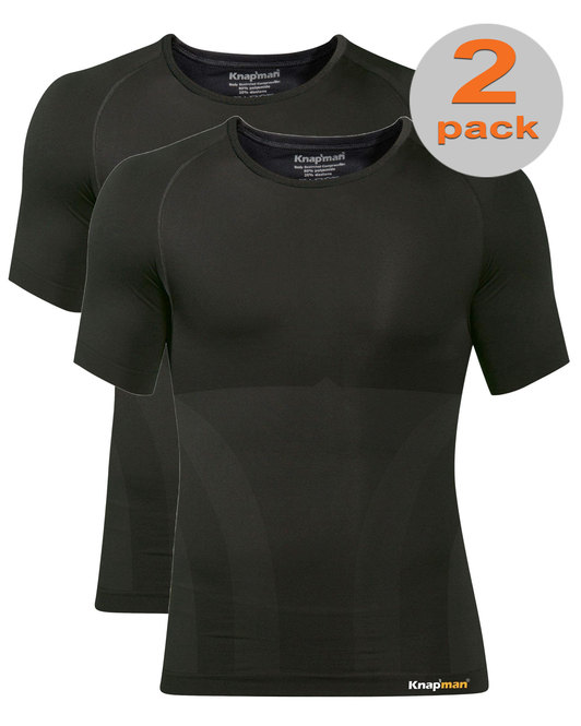 TWOPACK | Knap'man Compressieshirt Crewneck 2.0 zwart