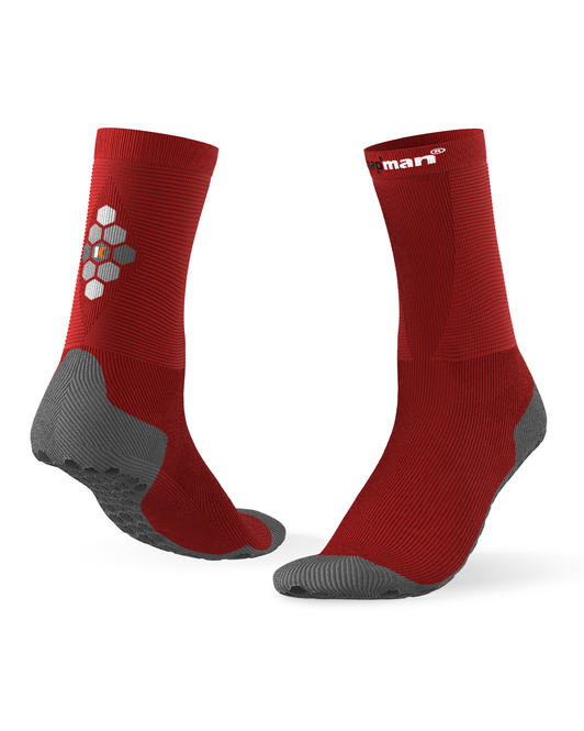 Knap'man HexGrip Sport Socks - Mid length - Rood