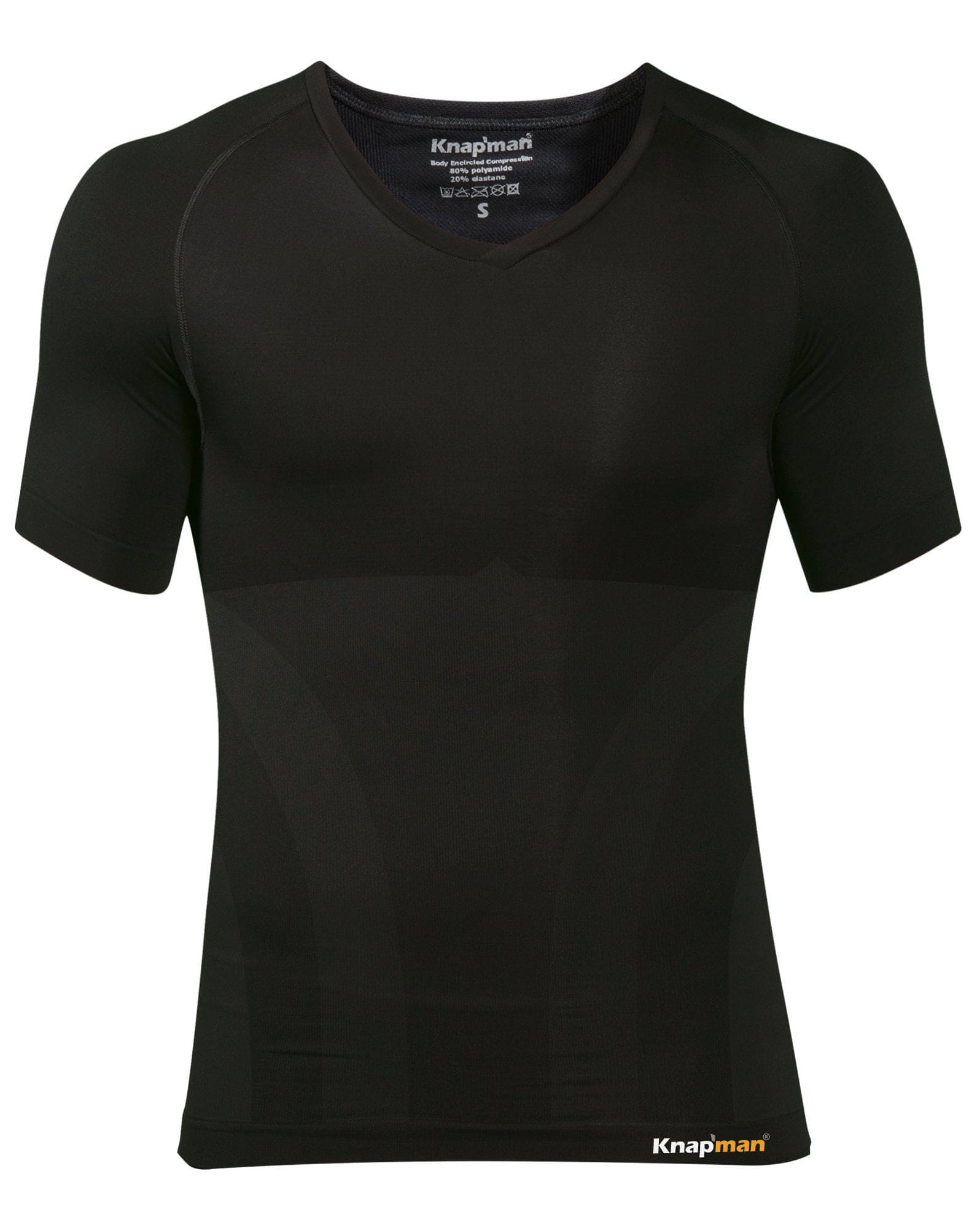 Knap'man Compressieshirt v-neck 2.0 zwart