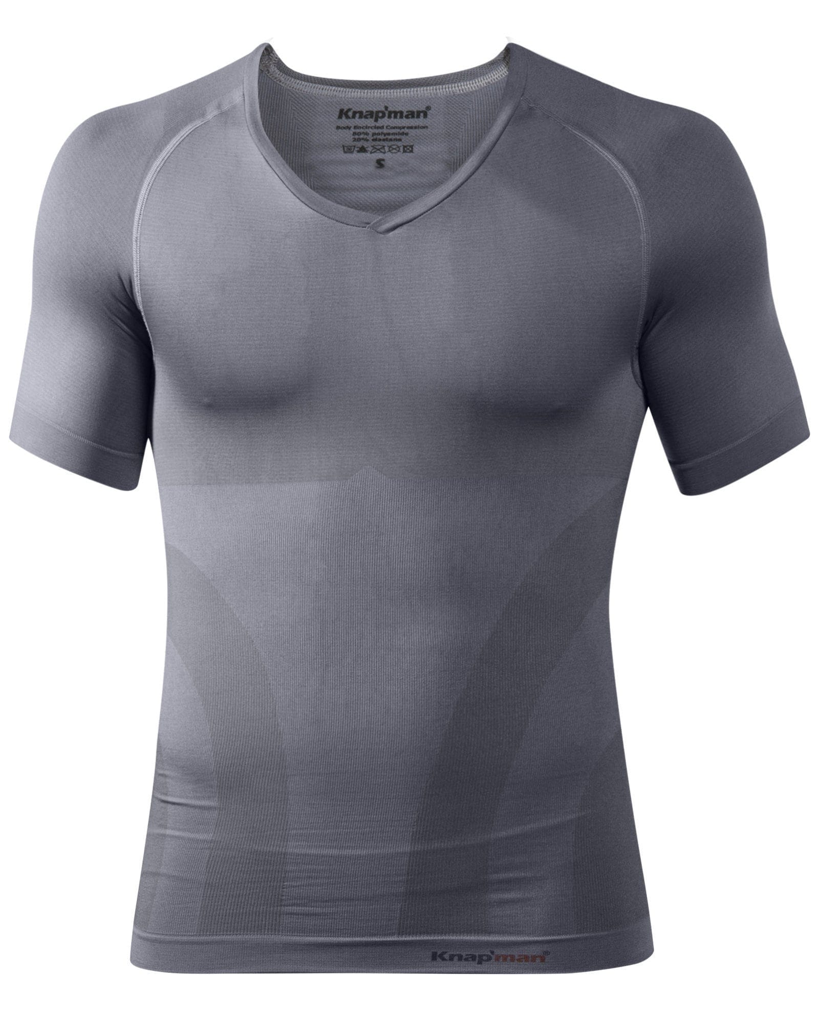 Knap'man Compressieshirt v-neck 2.0 grijs